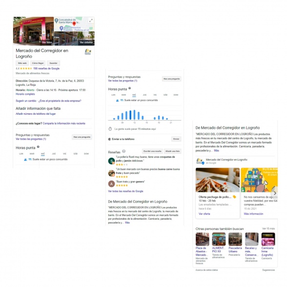 Ficha Google GMB de Mercado del Corregidor en Logroño
