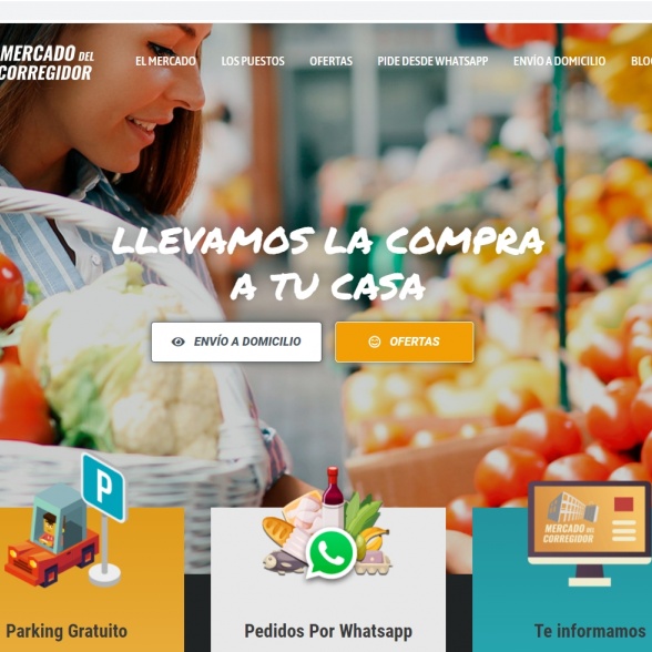 Portal web de la Asociación con cada puesto y sus ofertas. Mercado del Corregidor.