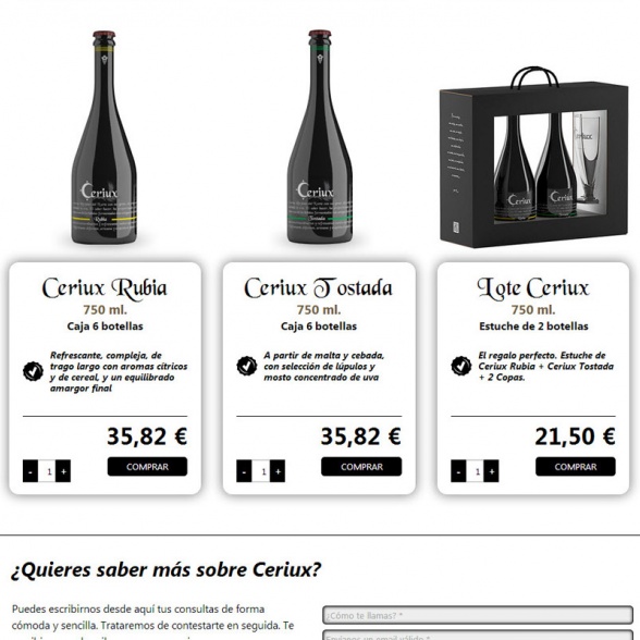 Portal Web con Tienda Online para Cerveza Ceriux
