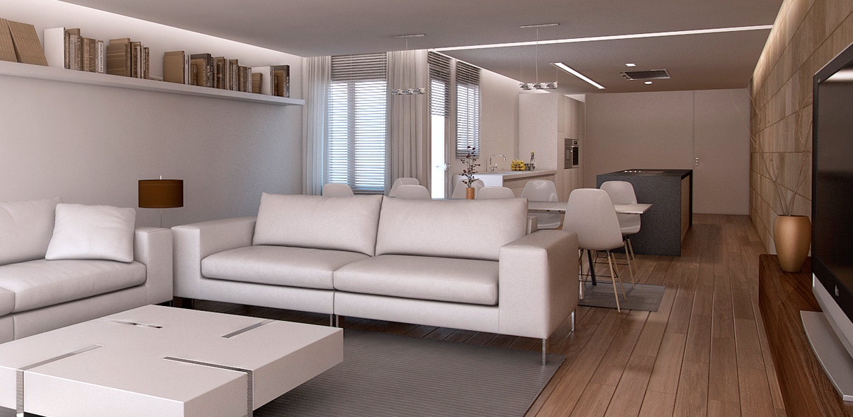 Interiores 3D para apartamento Entre 3 Interioristas