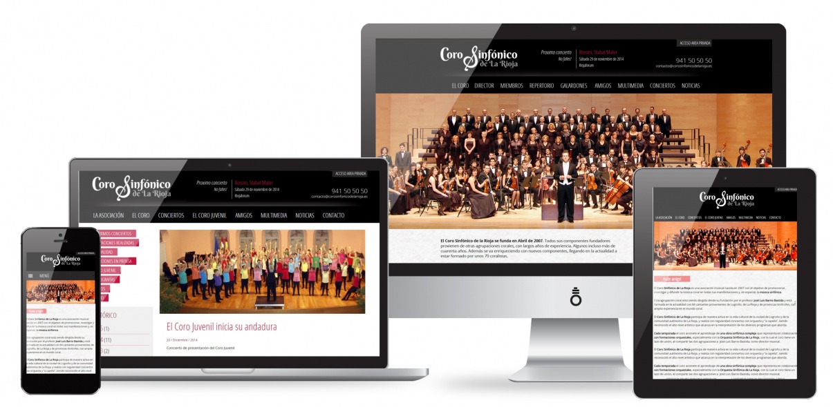 Portal web adaptable de Coro Sinfónico de La Rioja